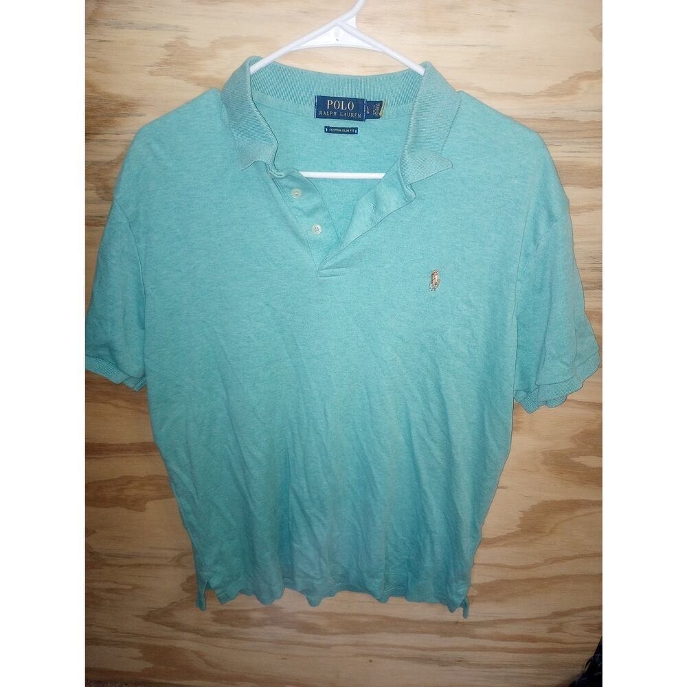 Men's Polo Ralph Lauren Blue Shirt Large Custom Slim Fit